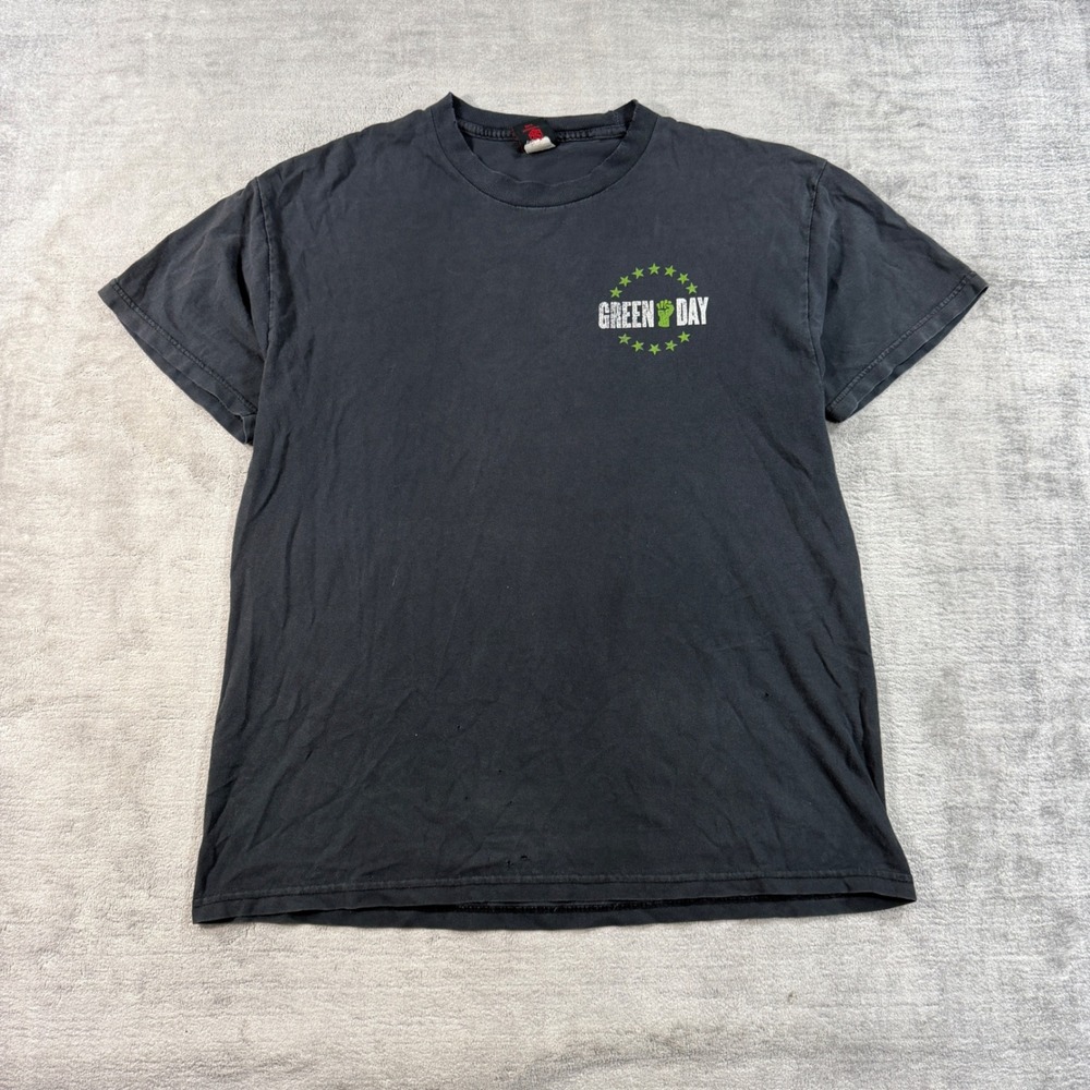Green Day Shirt Mens Large Black Vintage 2004 Y2K American Idiot Band Grunge